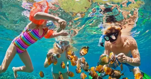 Family with children on Thailand beach vacation
