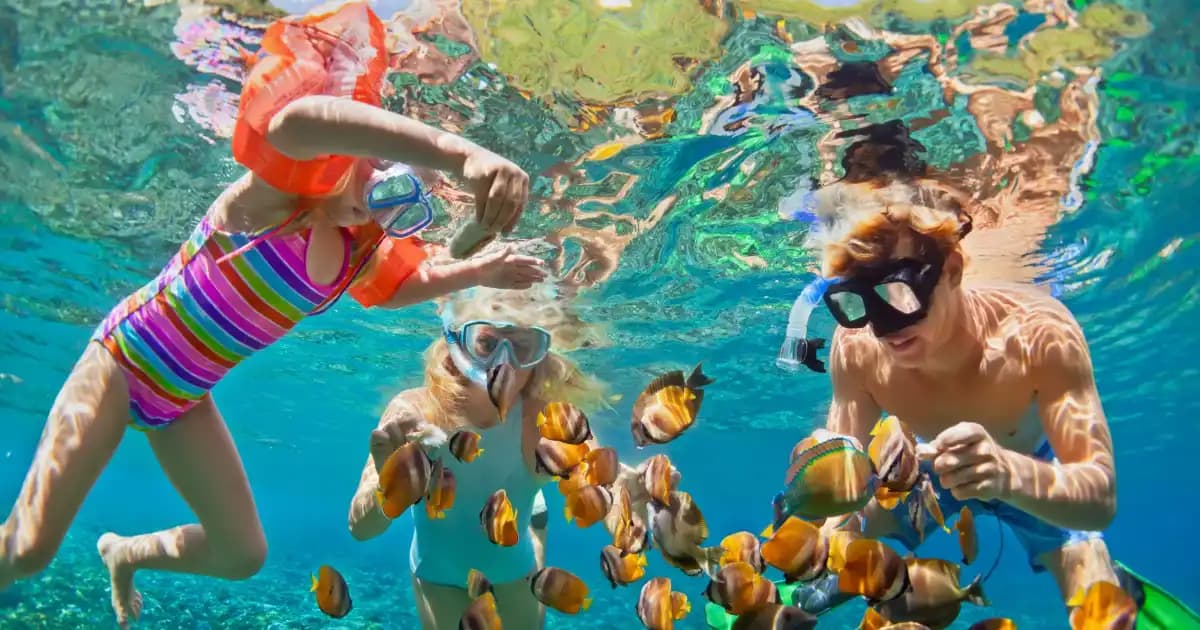 Family with children on Thailand beach vacation